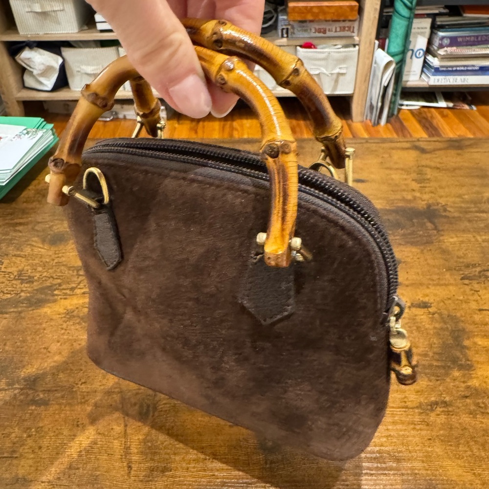 Gucci Bamboo Mini Suede 2 Way Bag